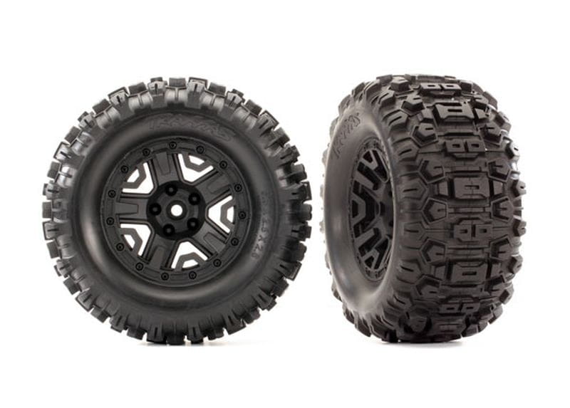 Traxxas Reifen auf 2.8 Felge schwarz Sledgehammer _2_ TSM rated - RC-Zubehoer