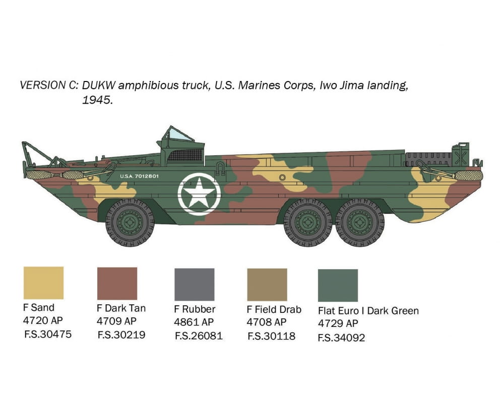 Italeri 1:72 DUKW Amphibious truck Plastik Modellbausatz