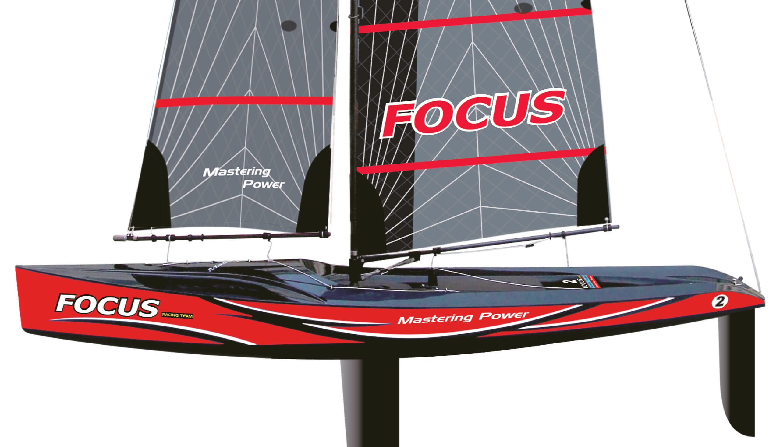 Amewi Focus 3 Racing RC Segelyacht 100cm 2,4GHz RTR rot