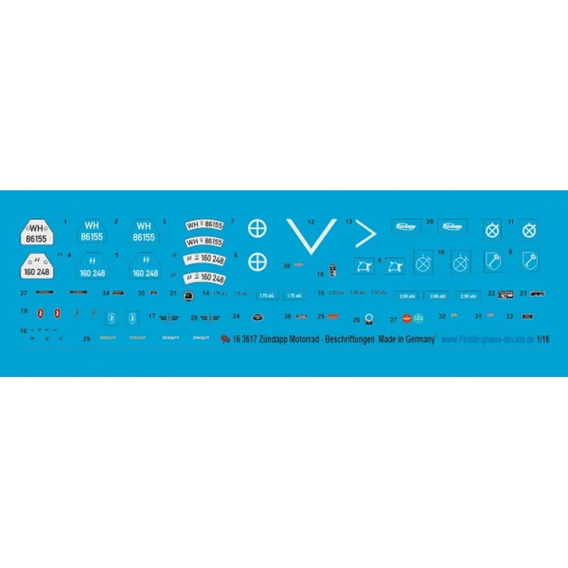 Torro Zuendapp Motorrad-Beschriftungen - RC-Zubehoer
