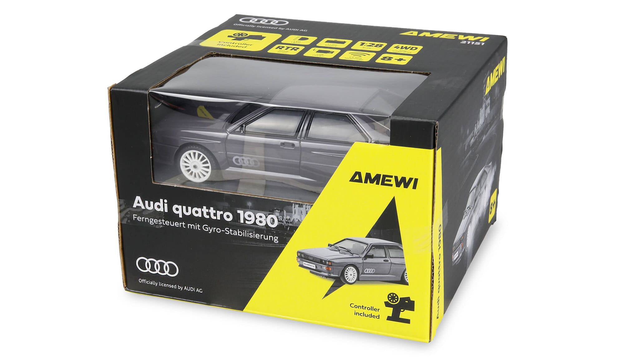 Amewi Audi quattro 1980 RC Drift Auto 4WD Gyro 1_28 grafitgrau