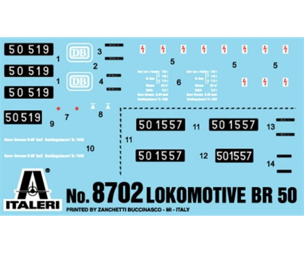 Italeri 1:87 Lokomotive BR50 Lok Plastik Modellbau Bausatz