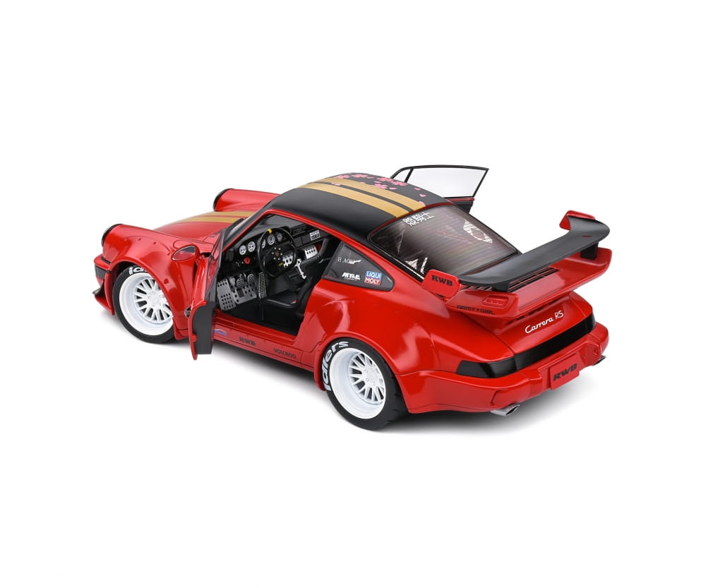 Solido RWB 964 Red Sakura Rot Standmodellauto im Massstab 1_18