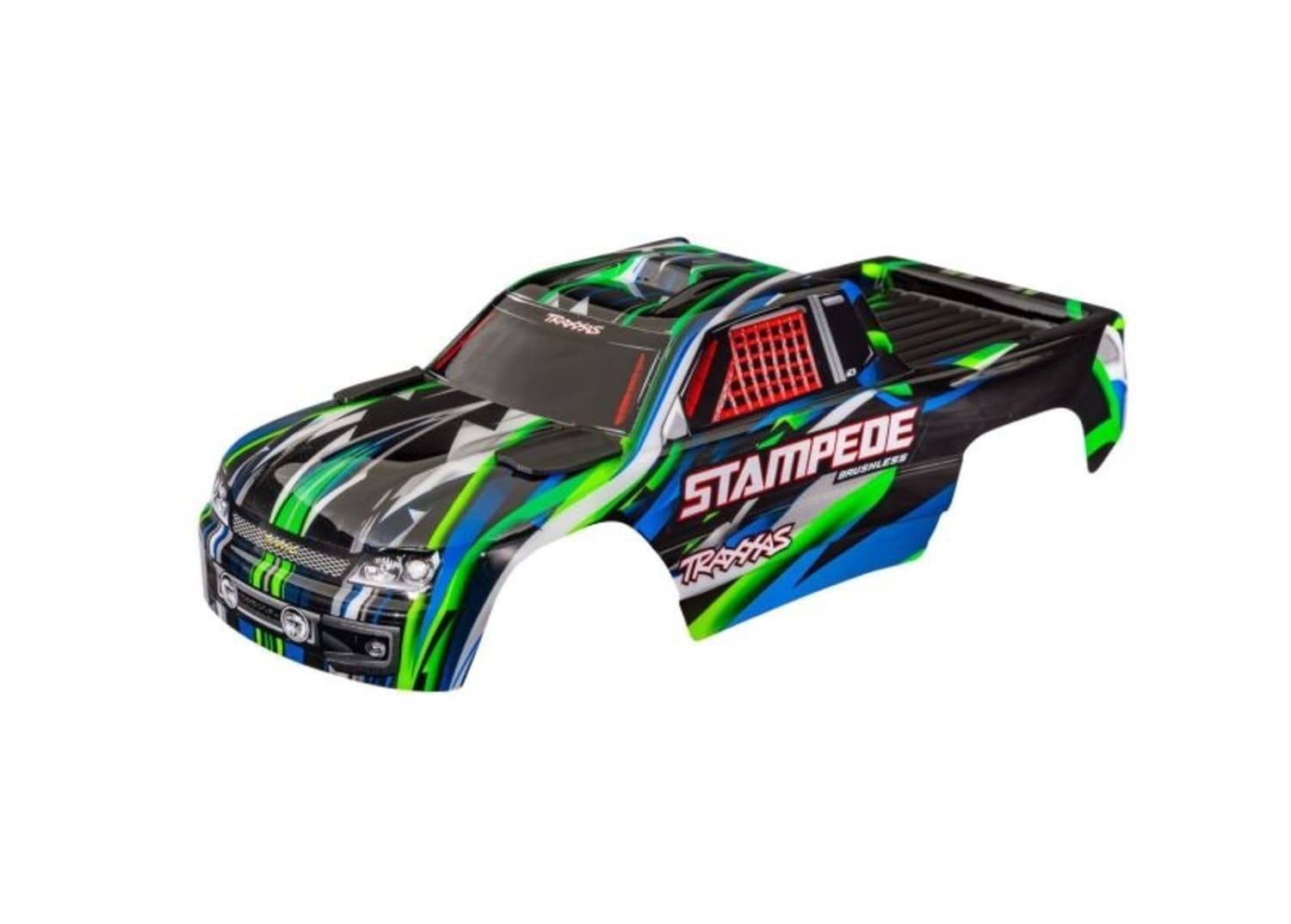 Traxxas Karosserie Stampede _ VXL gruen clipless mit Aufkleber - RC-Zubehoer