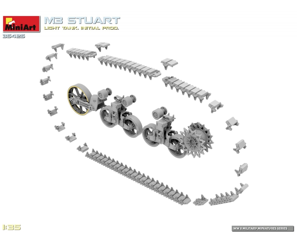 MiniArt 1_35 M3 Stuart leichter Pz_ fruehe Prod. Plastik Modellbausatz - RC-Zubehoer