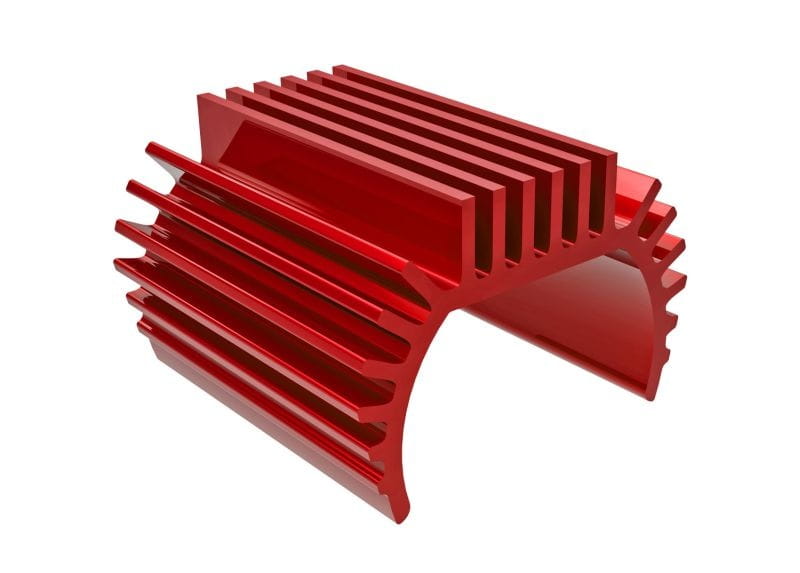 Traxxas Kuehlkoerper fuer Titan 87T motor 6061-T6 Alu rot eloxiert - RC-Zubehoer