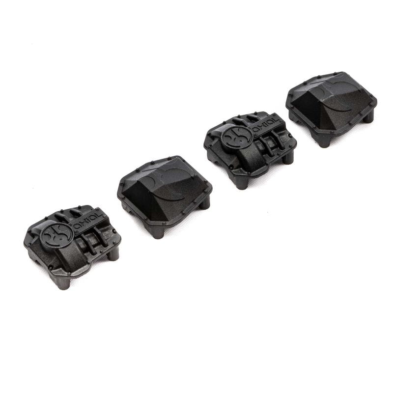 Axial AR45P AR45 Differential Covers, Black: SCX10 III