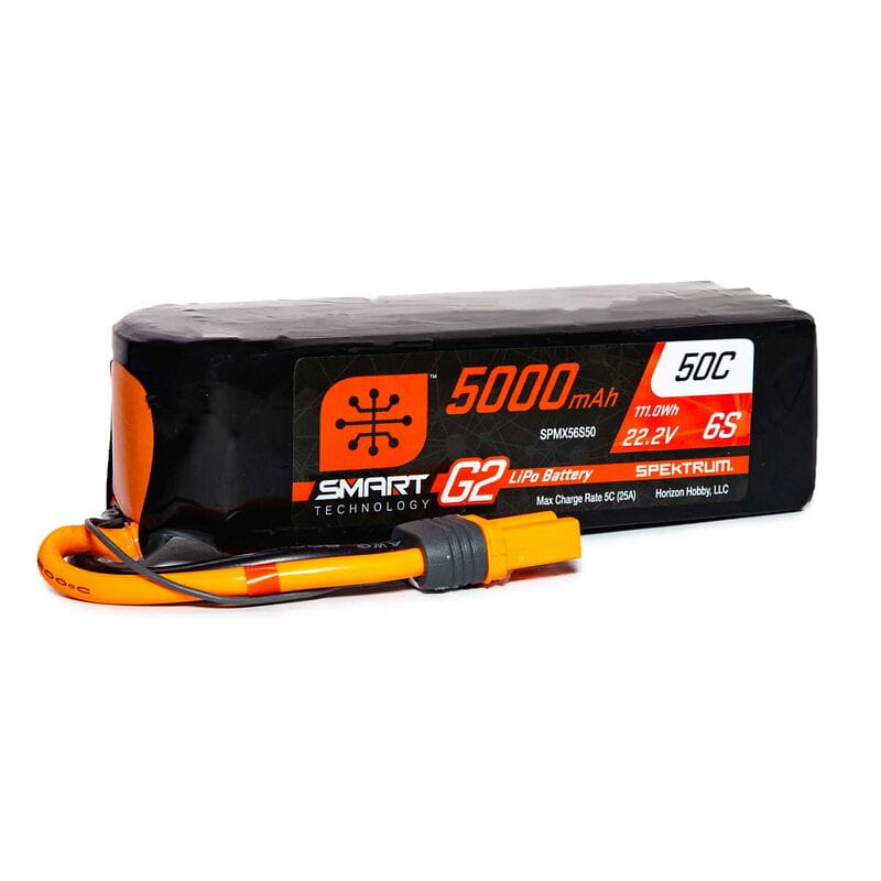 Spektrum Lipo Akku 5000mAh 6S 22,2V Smart G2 50C IC5 Spektrum Lipo Akku 5000mAh 6S 22,2V Smart G2 50C IC5