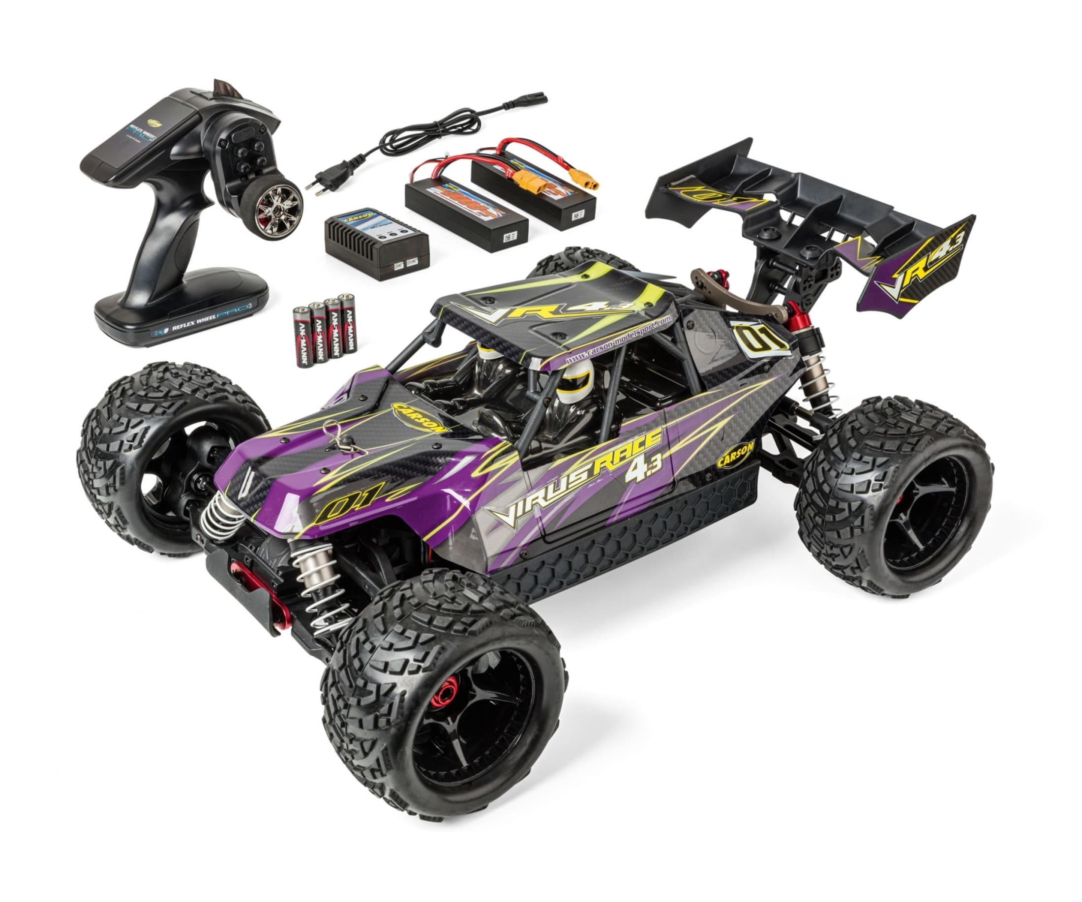 Carson Virus Race 4-3 4S Brushless Buggy 1-8 RTR-mit-2-akkus