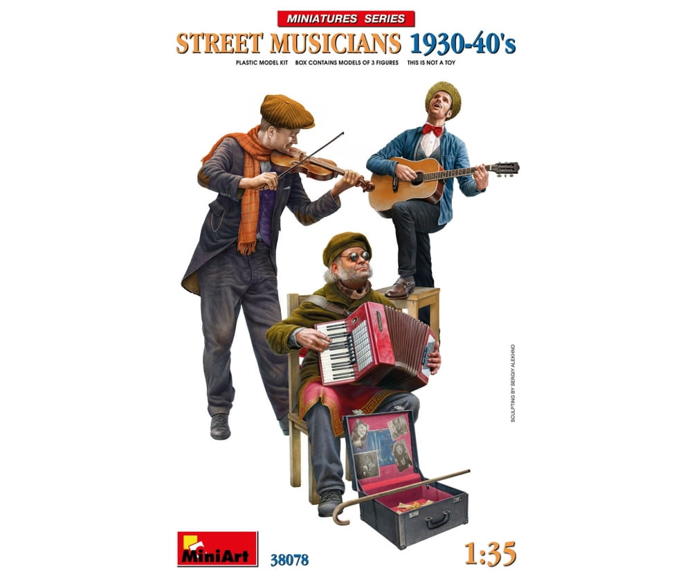 MiniArt 1:35 Figur Straßenmusiker 1930 Plastik Modellbausatz