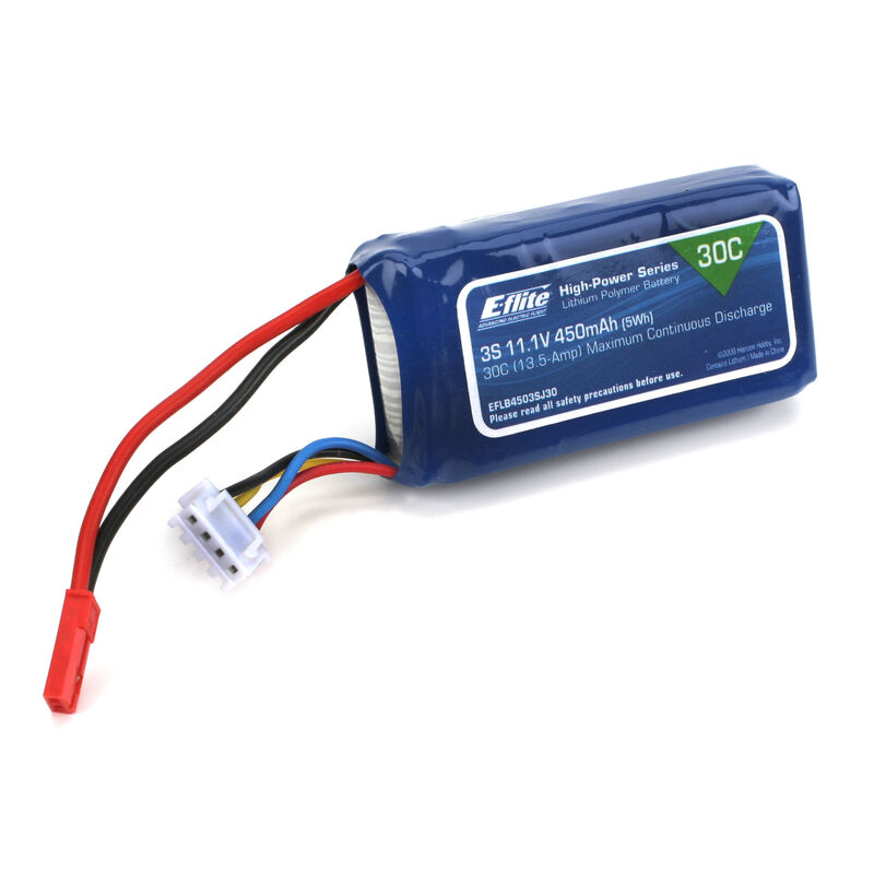 E-flite  Lipo Akku 450mAh 3S 11,1V 30C JST