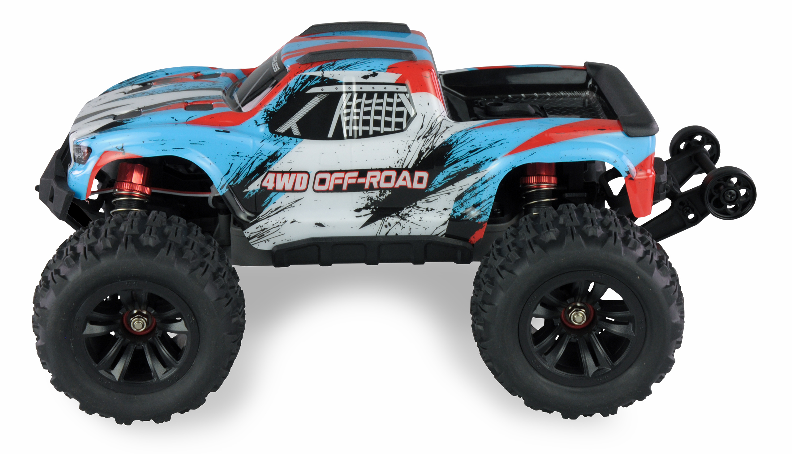 Amewi Hyper GO Monstertruck Brushless 4WD 1_16 RTR – Blau_Weiss - Offroad Racing Modell