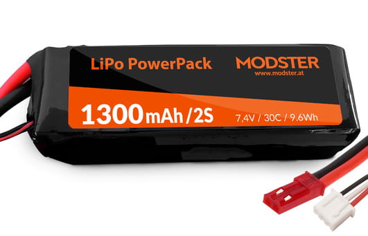 Modster lipo-akku-2s-7-4v-1300-mah-30c-jst-powerpack-easy-trainer