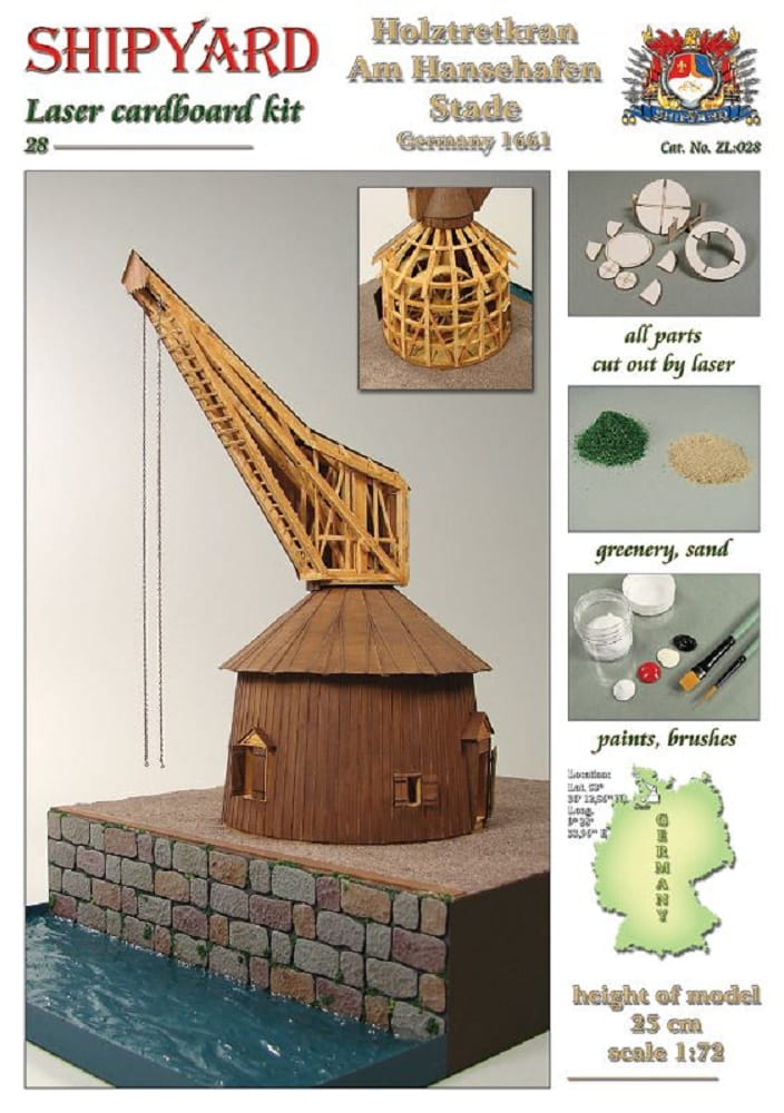 Shipyard Holztretkran Am Hansehafen Stade Germany 1661 Laser Cut 1:72 Kartonbausatz Shipyard Holztretkran Am Hansehafen Stade Germany 1661 Laser Cut 1:72 Kartonbausatz