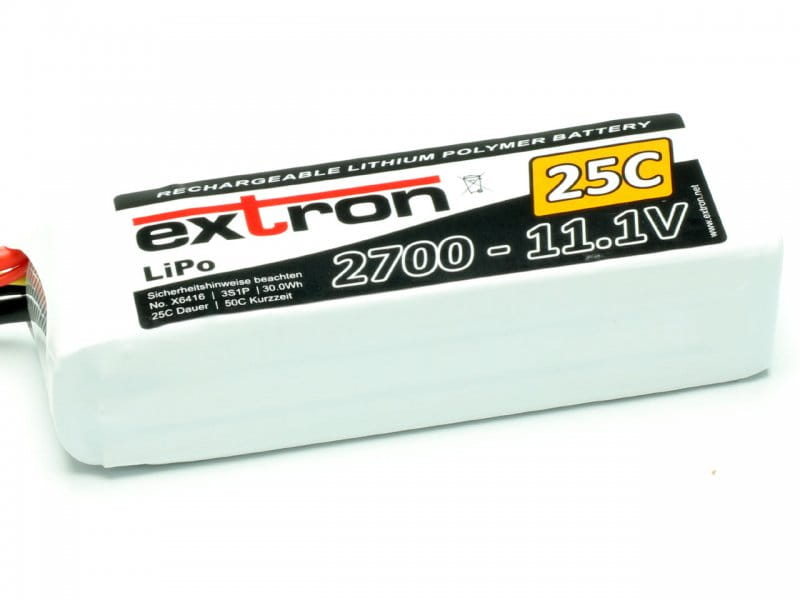 Extron LiPo Akku Extron X2 2700 - 11,1V (25C / 50C) Extron LiPo Akku Extron X2 2700 - 11_1V _25C _ 50C_ - RC-Zubehoer