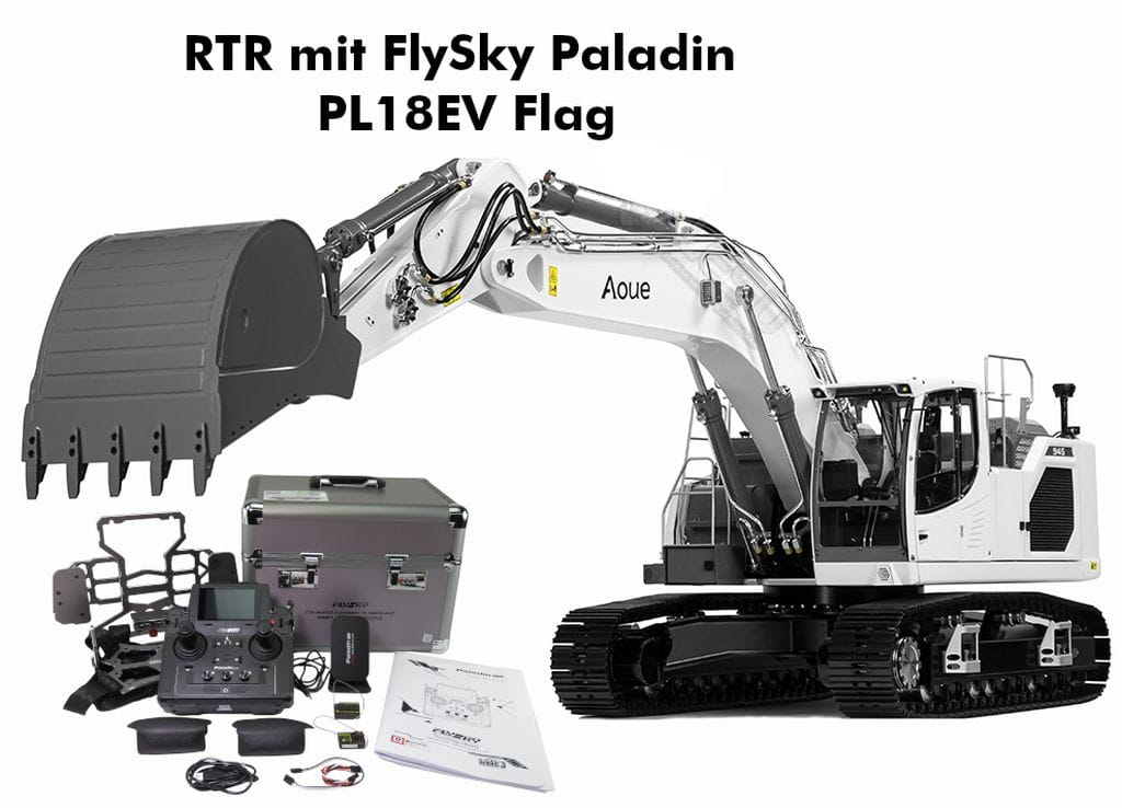 Lesu 1:14 Kettenbagger L945R RTR weiß fahrfertig mit Paladin PL18 Lesu 1_14 Kettenbagger L945R RTR weiss fahrfertig mit Paladin PL18 - RC-Zubehoer