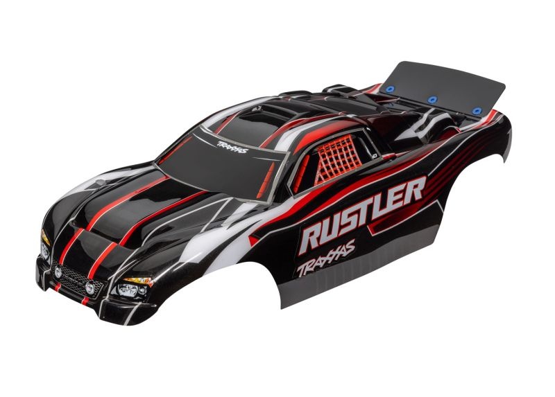 Traxxas Karosserie Rustler (passt auch Rustler VXL) rot/schwarz, kpl. lack
