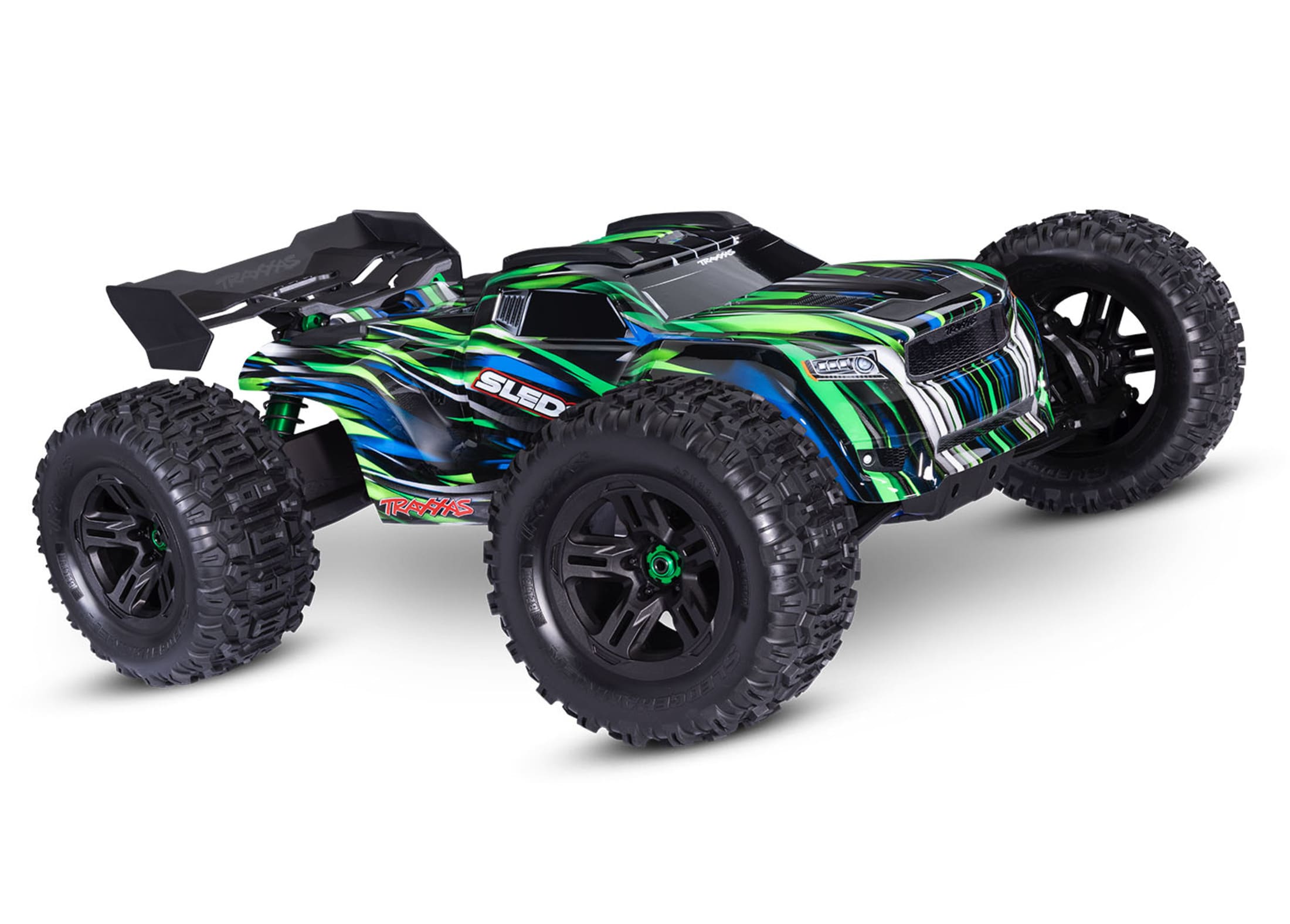 Traxxas RC Sledge Belted Monster Truck RTR 1_8 Farbe Gruen ohne Akku Traxxas RC Sledge Belted Monster Truck RTR 1-8 Gruen