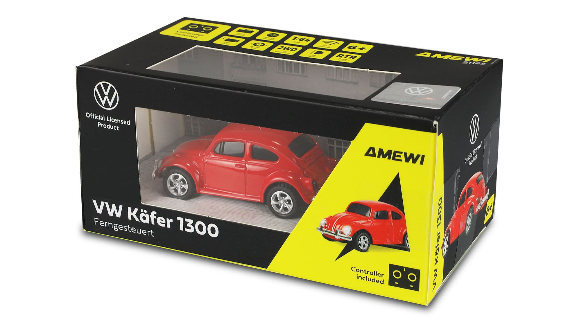 Amewi VW Kaefer 1300 Rot 1_64 RC Auto mit Kartenfernsteuerung