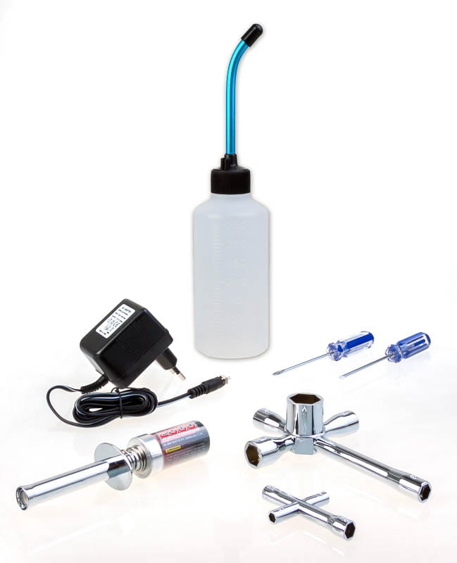 Robitronic Nitro Starter Set 2000mAh mit Werkzeug und Ladegeraet Robitronic Nitro Starterset mit Akku und Werkzeug