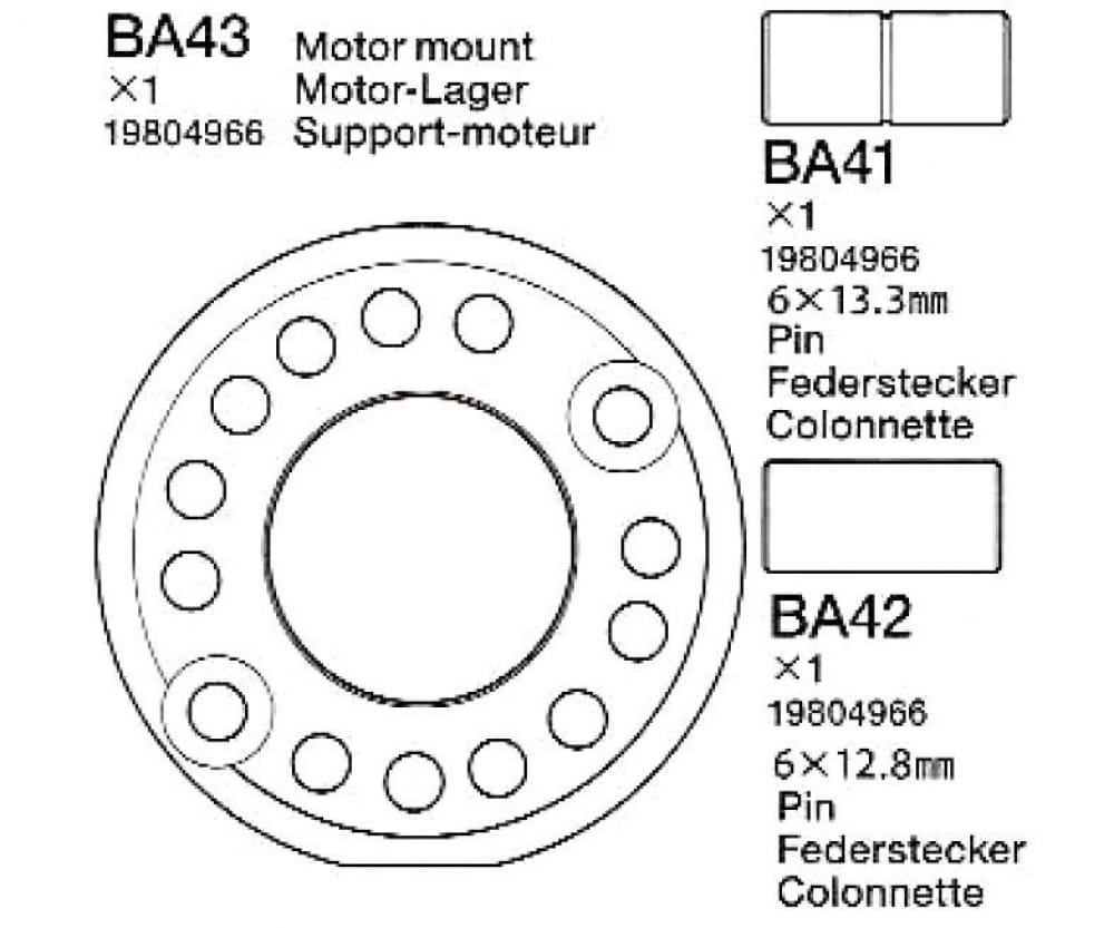 Tamiya TA02 Alu Motorhalter-Set - RC-Zubehoer