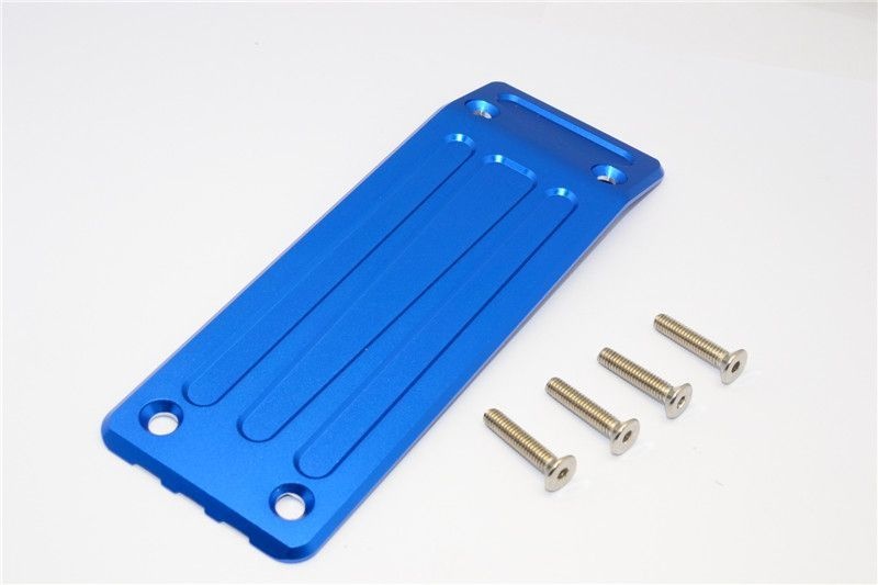 GPM Alu Unterschutzplatte hinten blau fuer Traxxas X-MAXX - RC-Zubehoer