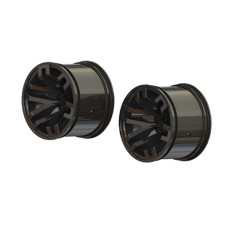Arrma MT 2.8" Wheel 14mm Hex Black Chrome (2) Arrma MT 2.8_ Wheel 14mm Hex Black Chrome _2_ - RC-Zubehoer