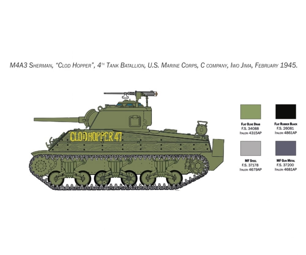 Italeri 1:35 M4A2 U.S. Panzer Marine Corps