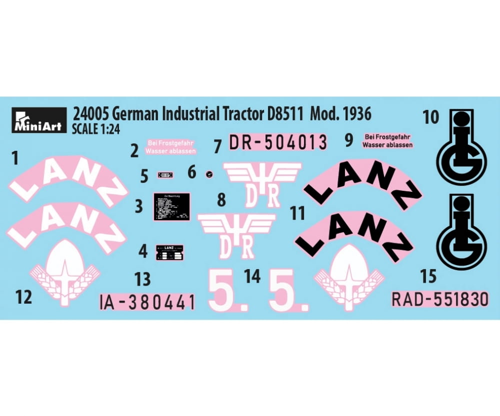 MiniArt 1:24 Deutsches Industrie Traktor D8 Plastik Modellbausatz