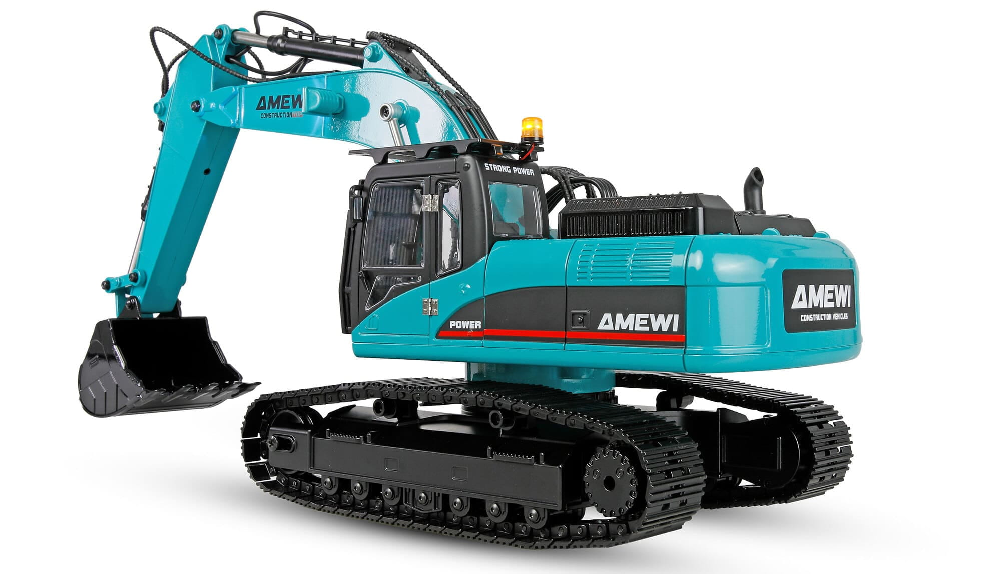 Amewi G705E Bagger Metall 1_14 RTR petrol mit Anbauwerkzeugen