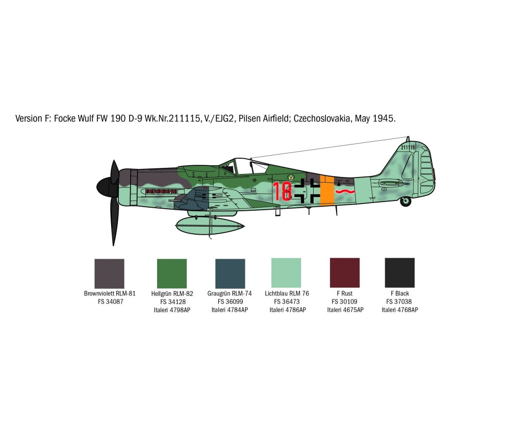 Italeri 1:72 FW 190 D-9 Plastik Modellbausatz