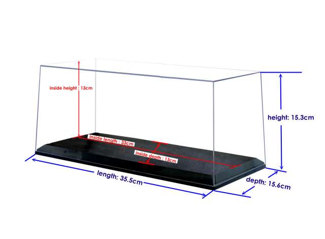 LED beleuchtete Vitrine fuer Modellautos 1_18 bis 1_32 in Schwarz