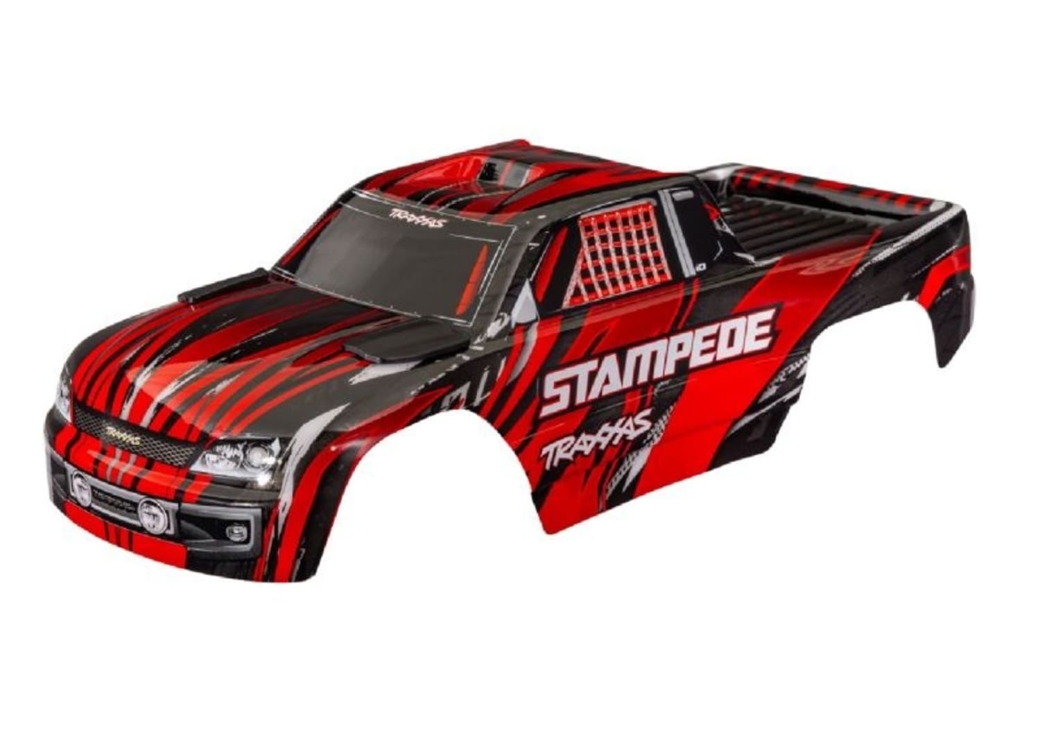 Traxxas Karosserie Stampede - VXL rot clipless mit Aufkleber - RC-Zubehoer