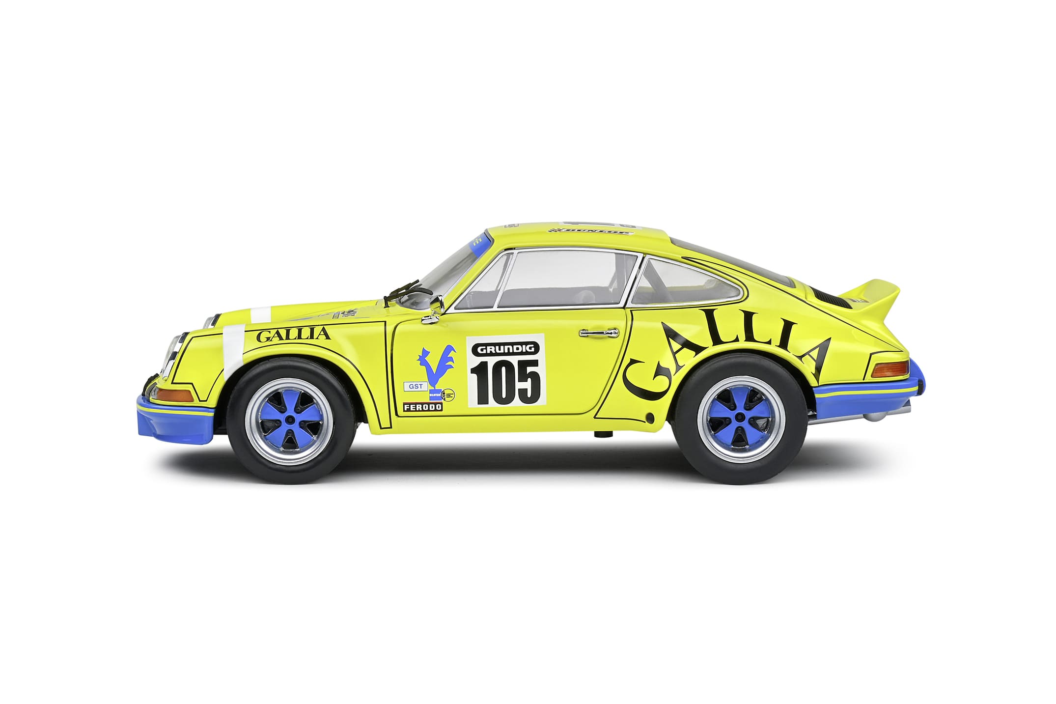 Solido 1_18 Porsche 911 RSR 1973 Tour de France Modellauto in Gelb