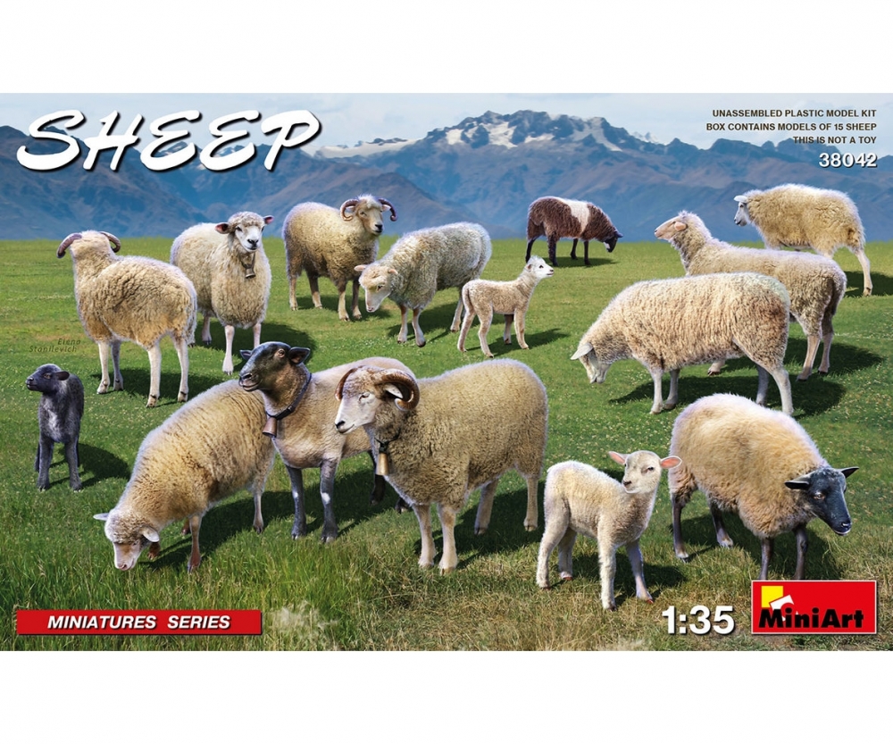 MiniArt 1_35 Schafe _15_ Plastik Modellbau - RC-Zubehoer