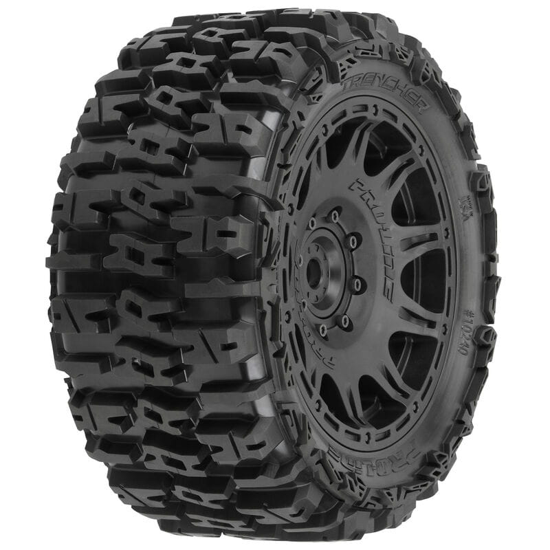 Proline 1_6 Trencher F_R 5.7” Reifen Mounted 24mm Black Raid 8x48 Hex _2_ - RC-Zubehoer