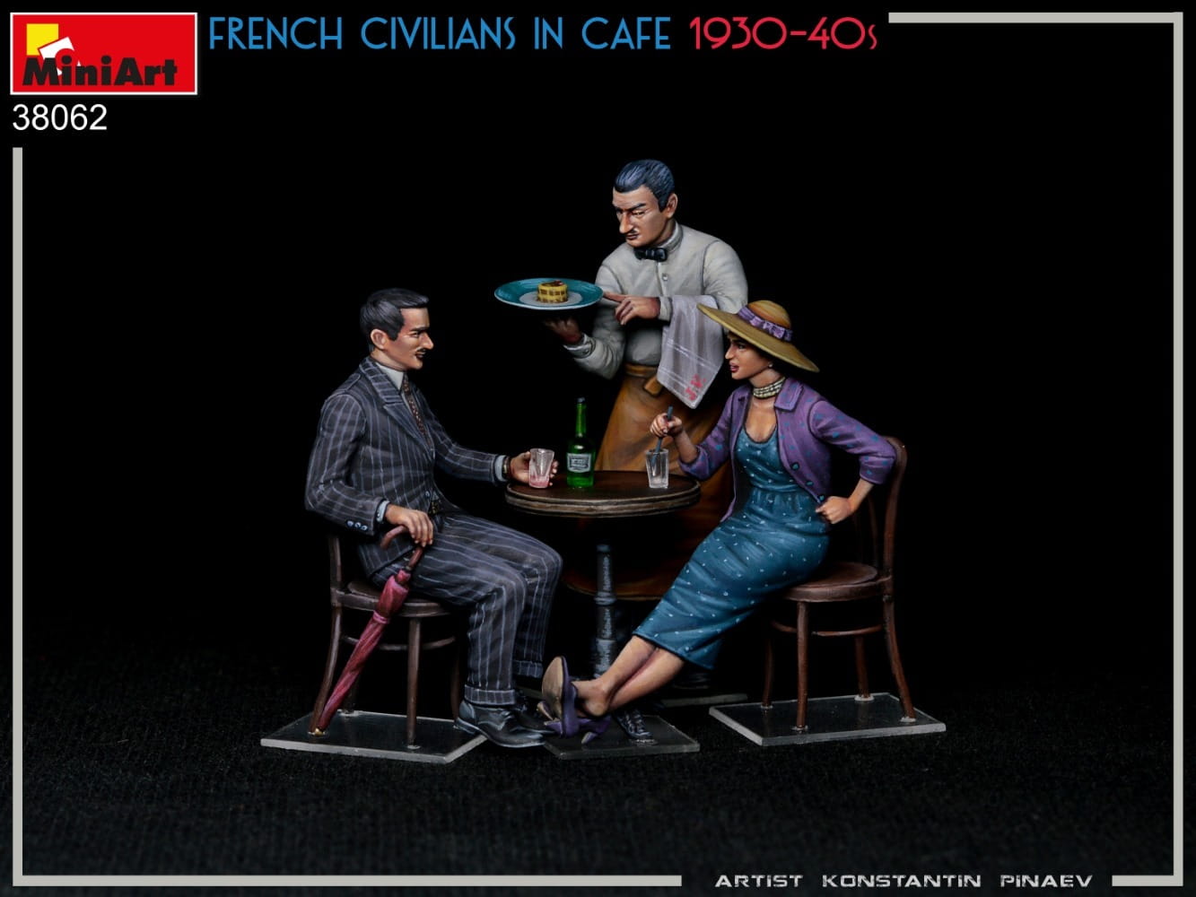 MiniArt 1:35 Figuren Franz Zivilisten im Cafe (3) Plastik Modellbau