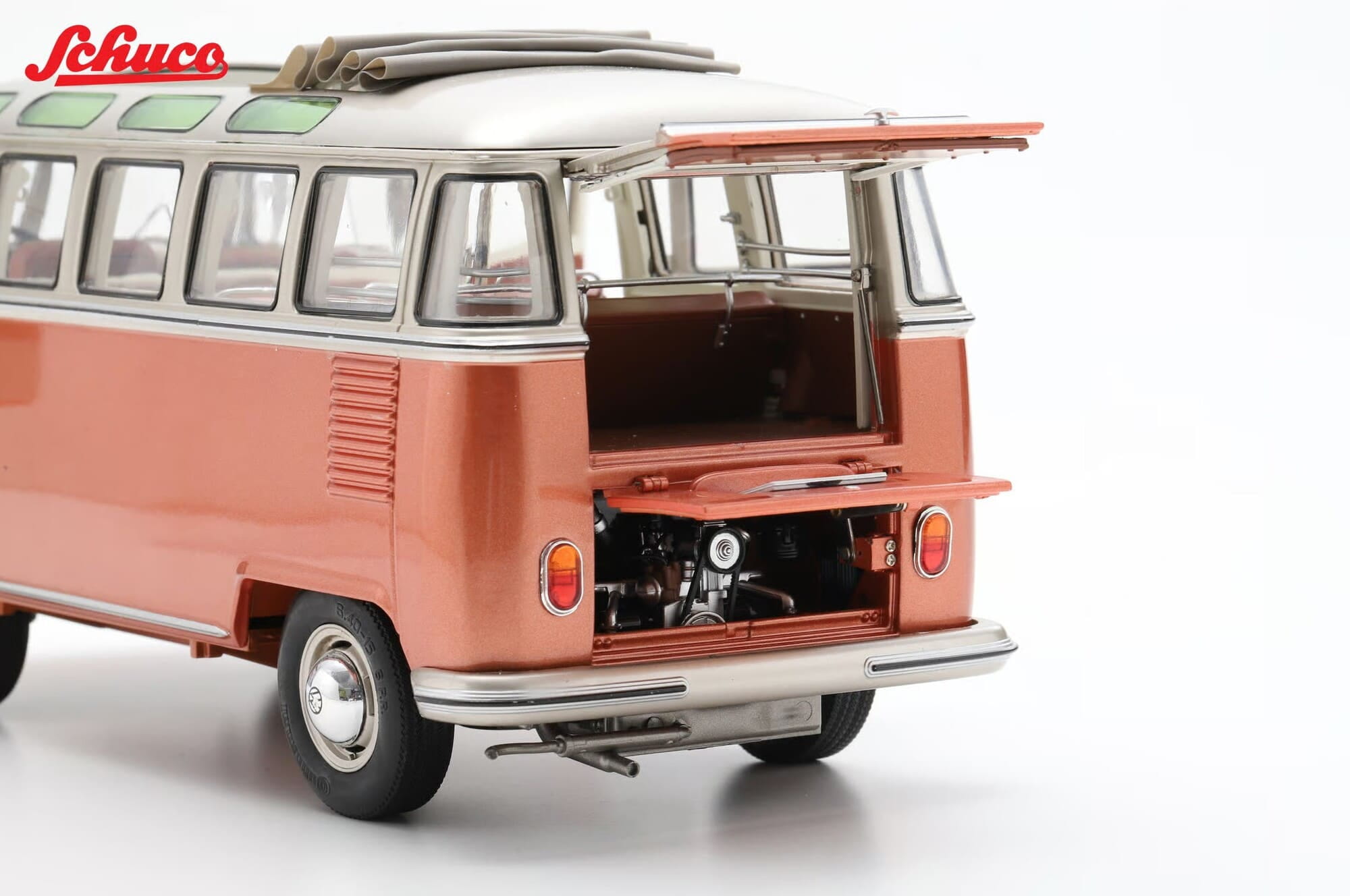 Schuco VW T1 Samba 1962 Orange_Metallgrau 1_18 Sammlermodell