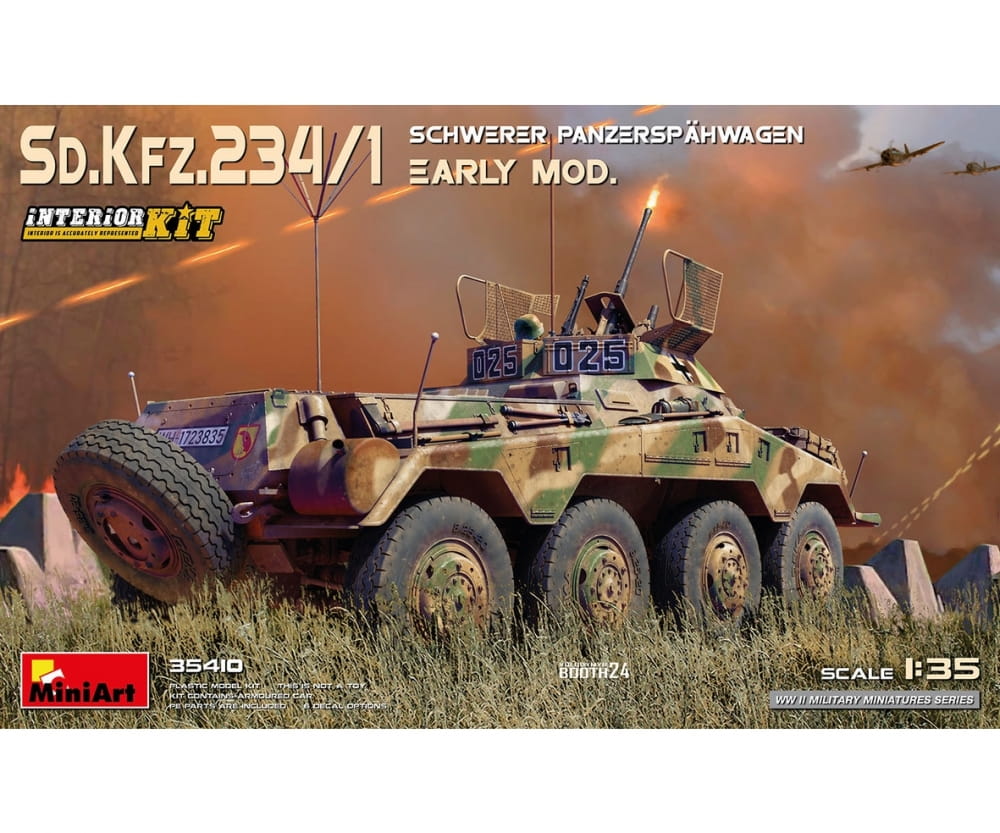 MiniArt 1_35 Sd_Kfz 234_4 Panzerspaehwag m_ Int. Plastik Modellbausatz - RC-Zubehoer