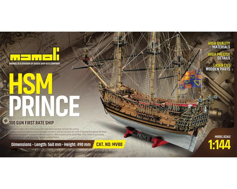 Mamoli H.M.S. Prince Britisches Kriegsschiff 1:144 Holz Bausatz