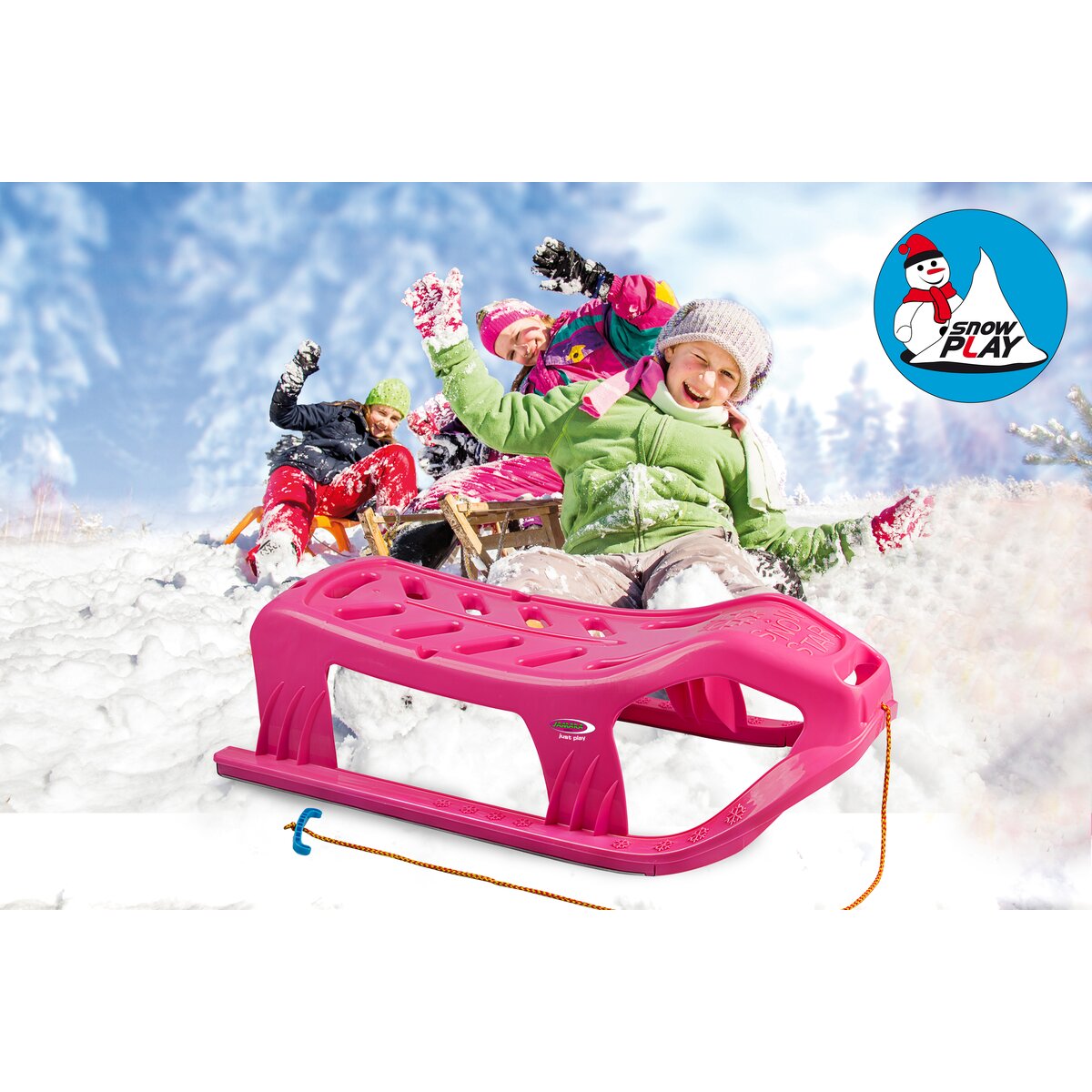 Jamara Snow Play Schlitten Snow-Star 90cm pink