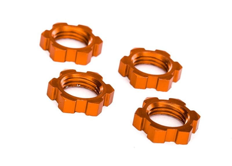 Traxxas Radmuttern_ splined_ 17mm_ serrated _orange-eloxiert_ _4_ - RC-Zubehoer