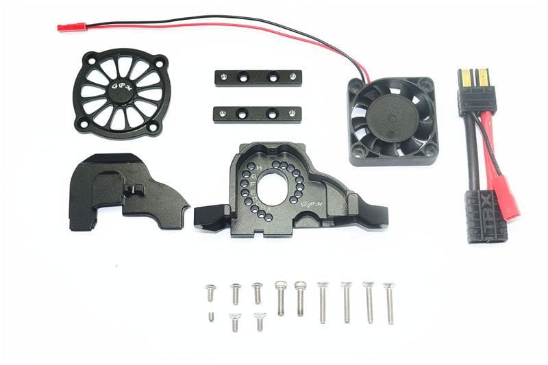 GPM Alu Motorbefestigung Komplettset schwarz fuer Traxxas TRX4 - RC-Zubehoer