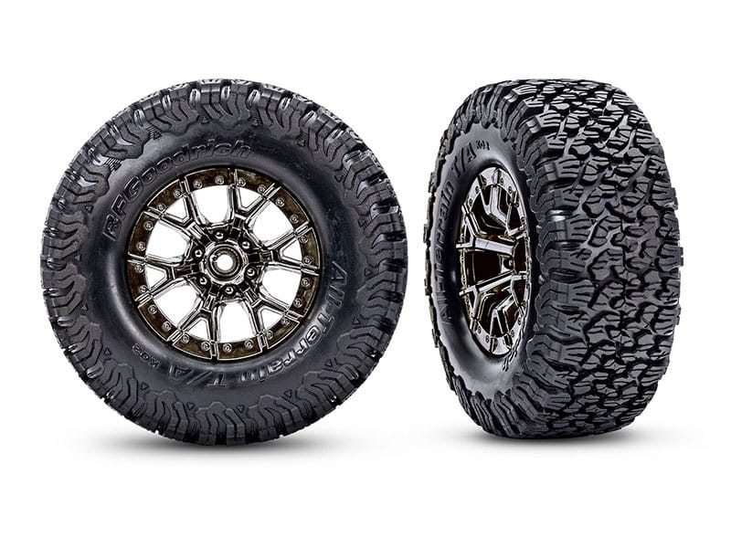 Traxxas BFGoodrich AT KO2 Reifen auf 2_2_3.0 Felgen schwarz_chrom _2_ - RC-Zubehoer