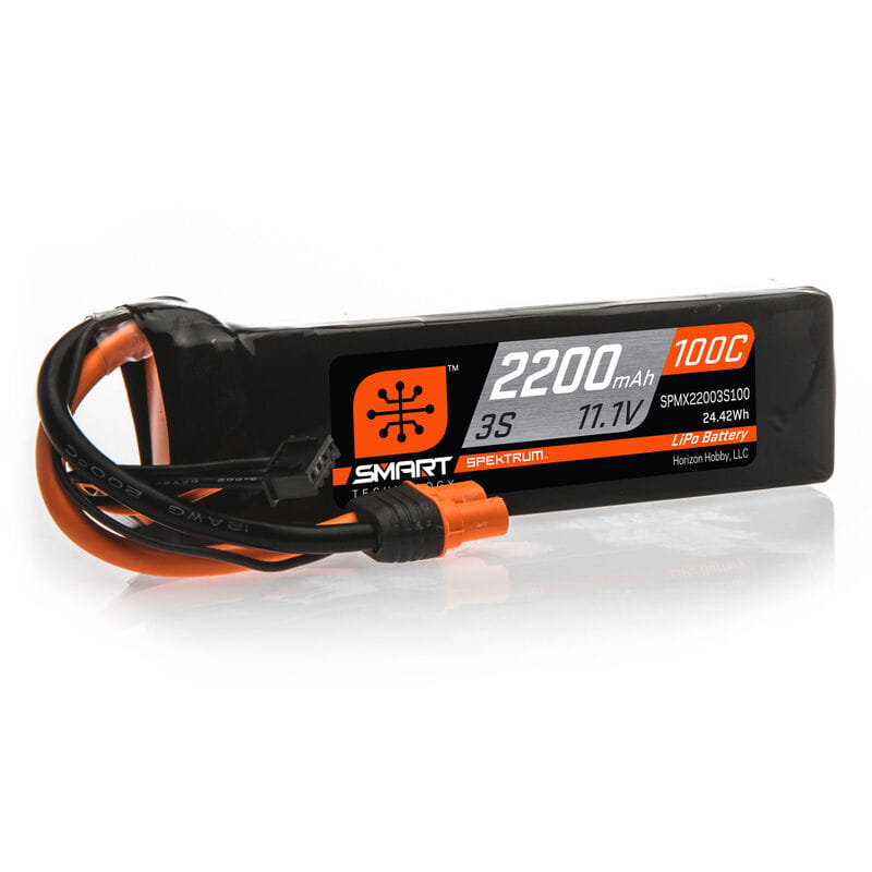 Spektrum Lipo Akku 2200mAh 3S 11.1V 100C Smart IC3 Spektrum Lipo Akku 2200mAh 3S 11.1V 100C Smart IC3