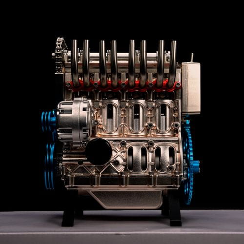 Thicon Motor 4-Zylinder Metall Bausatz Motorblock in champagner - RC-Zubehoer