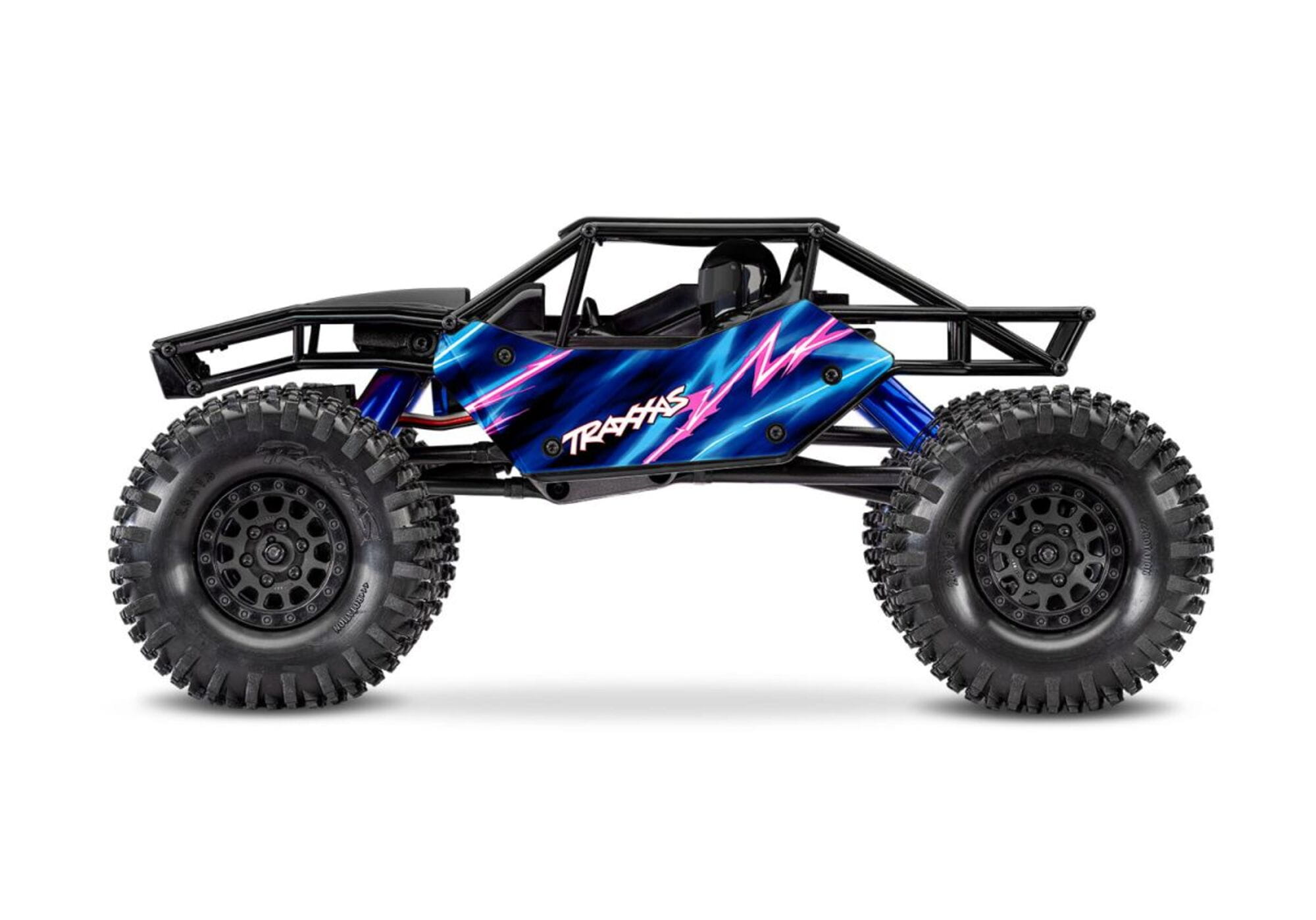 Traxxas TXC-4M Extreme Crawler Blau 1_18 Brushless 4WD RTR mit 3S LiPo Akku und USB-Ladegeraet