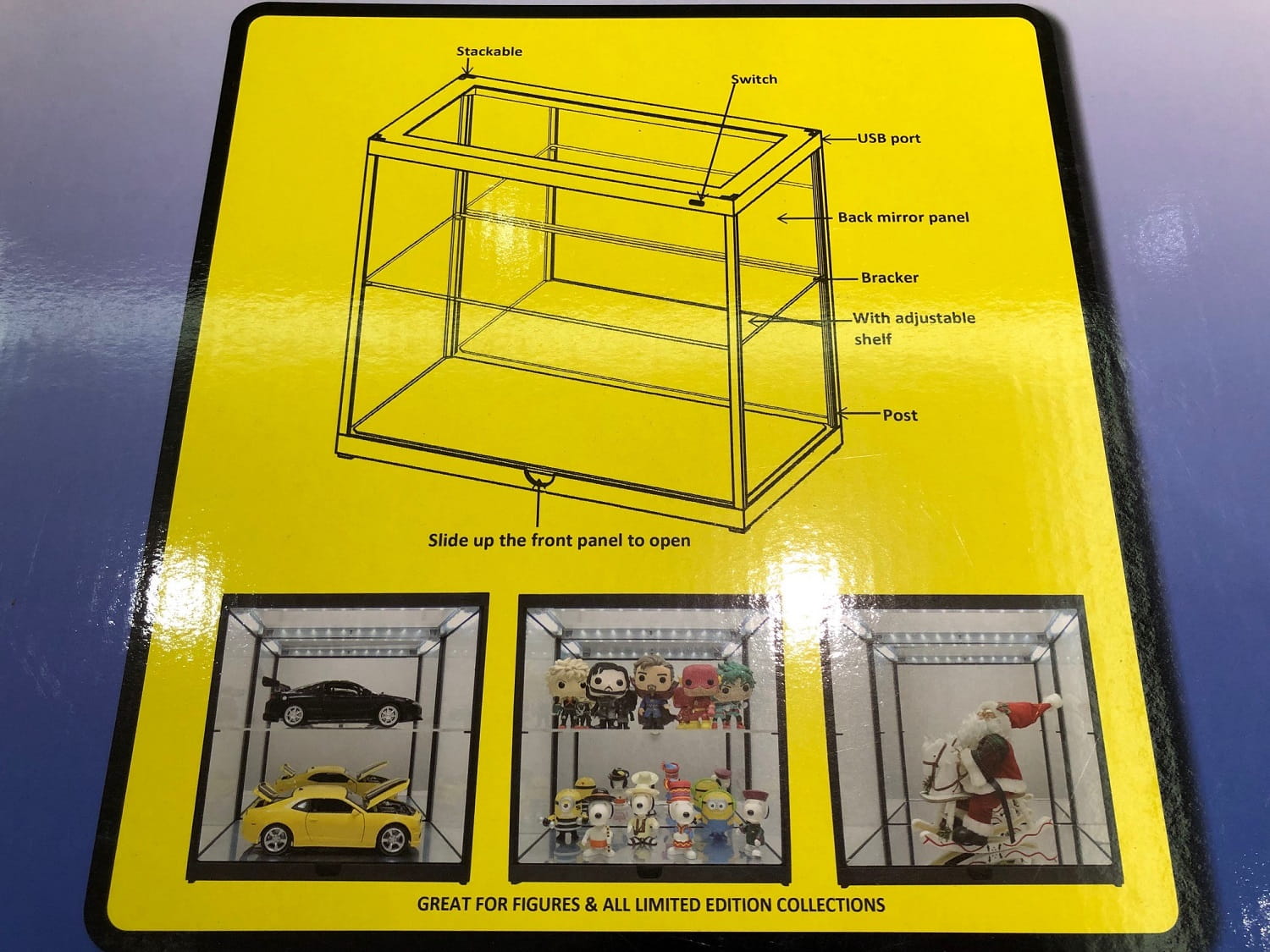 Triple9 Modellauto Vitrine weiss mit LED und Spiegelboden