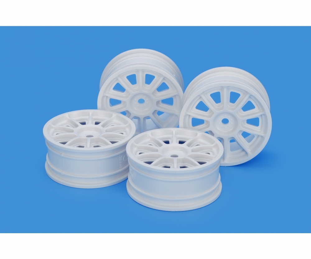 Tamiya 24mm TH 10-Speichenfelgen Weiss _4_ Offs.0 - RC-Zubehoer