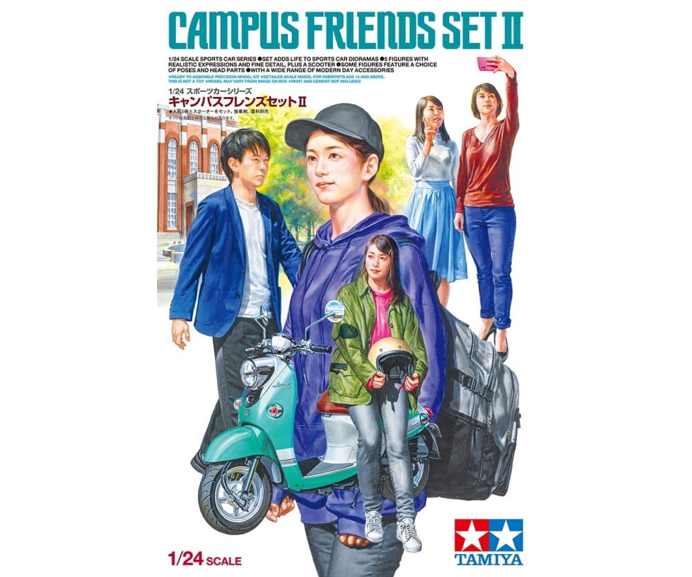 Tamiya 1_24 Campus Friends II Figuren Set fuer Modellbau Tamiya 1_24 Figuren-Set Campus Friends II fuer Dioramen und Modelle